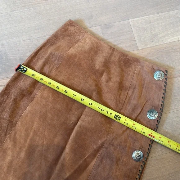 Vintage Char Santa Fe suede Leather Button Skirt - Picture 10 of 11